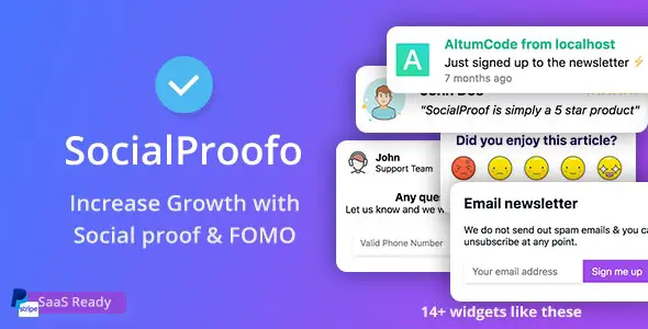 66SocialProofo  v61.0.0 – 社交证明和 FOMO 小部件通知 (SAAS)