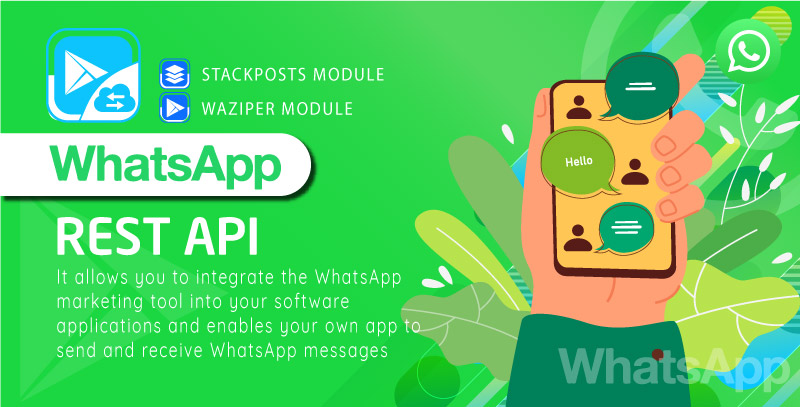 Whatsapp Rest Api For Waziper/Whatsapp Module For Stackposts Version v10.0