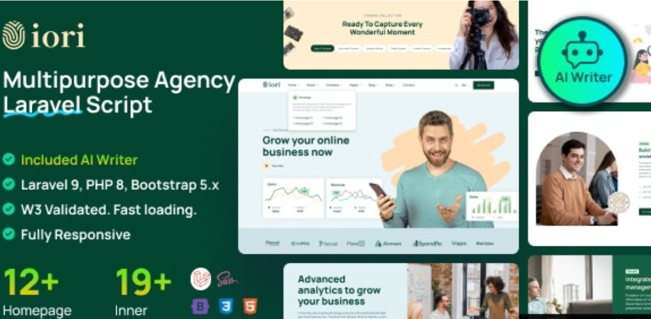 Iori v1.12.0（已汉化98%） – Business Website for Company, Agency, Startup with AI writer tool & shopping cart