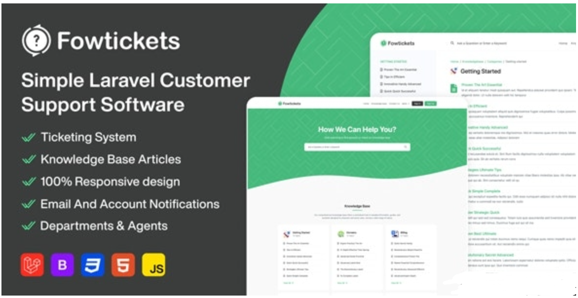 Fwtickets v7 November 2024 – 高级 Laravel HelpDesk 和票务系统