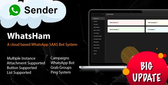 WhatsHam v6.1 – 基于云的 WhatsApp SAAS 系统