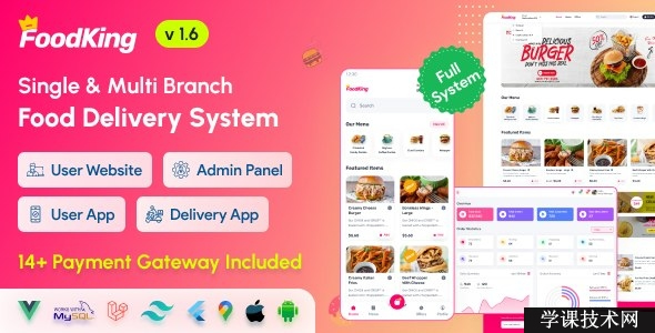 FoodKing v4.2 – Restaurant Food Delivery System with Admin Panel & Delivery Man App | Restaurant POS