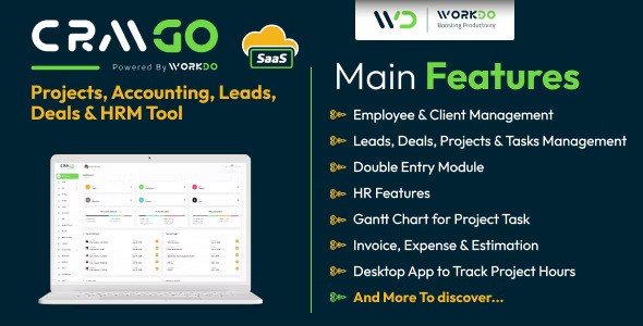 CRMGo SaaS v8.0 – 项目、会计、销售线索、交易和人力资源管理工具（空）