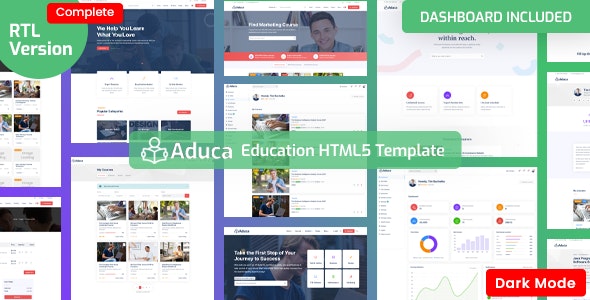 ADUCA V4.1.1 – 带仪表板的教育 HTML 模板