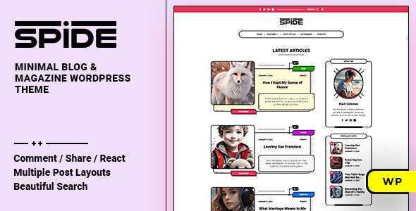 Spide v1.0.6 – WordPress个人博客和杂志主题