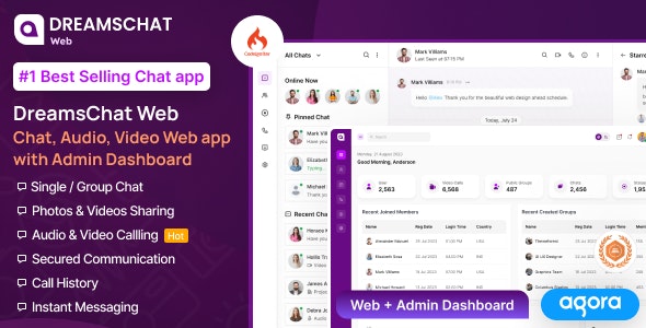 DreamsChat Web v12 December 2024 – 带有管理仪表板的聊天、音频、视频 Web 应用程序