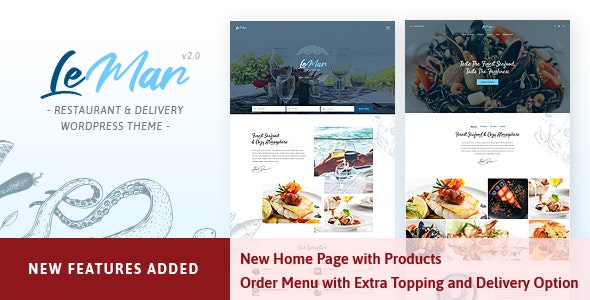 LeMar v2.4.1 – WordPress 海鲜餐厅主题
