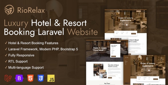 RioRelax v1.8.4 – Laravel 豪华酒店及度假村预订网站