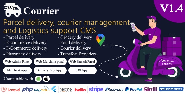 We Courier v1.8 – 带有商家、送货应用程序的快递和物流管理 CMS
