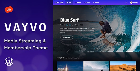 Vayvo V6.8 – WordPress媒体流和会员主题