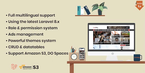 LaraMag v7.6.10 – Laravel News & Magazine Multilingual System