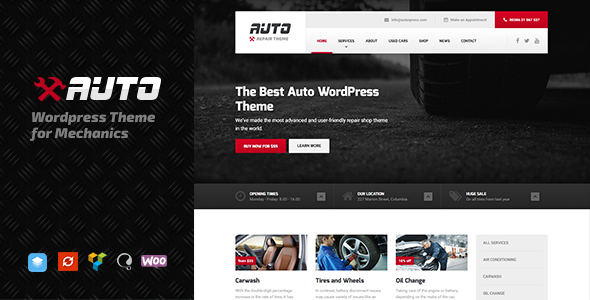 Auto v2.2.0 – 适用于机械师、汽车经销商和维修店的 WordPress 主题