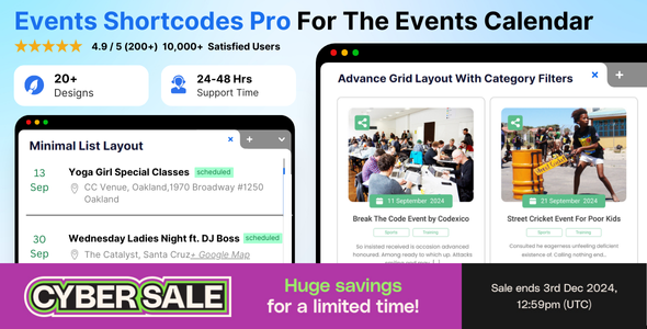 Events Shortcodes & Block Pro For The Events Calendar v4.2.0