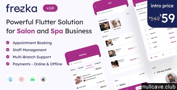 Frezka v4.3.0 – Flutter + Laravel 一体化沙龙和水疗业务解决方案