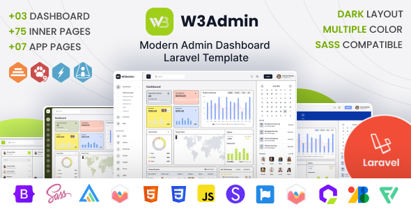 W3Admin v1.0 – Modern Laravel Admin Dashboard