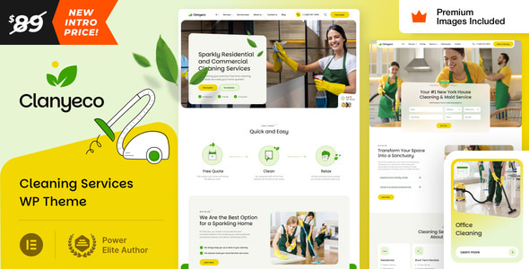 ClanyEco v34.0 – Cleaning Services WordPress Theme