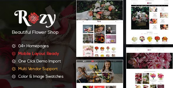 Rozy v1.2.26 – 花店 WooCommerce WordPress 主题（4+ 索引 + 移动布局就绪）