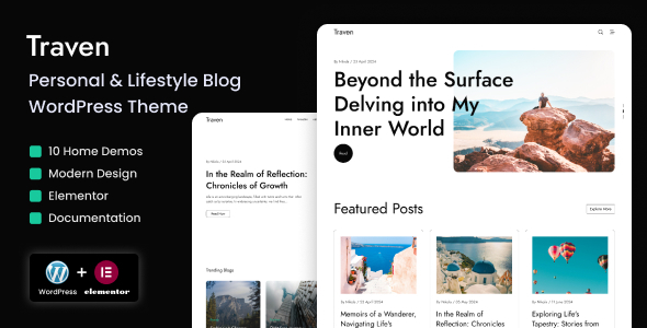 Traven v1.0 – 个人和生活方式博客 WordPress 主题