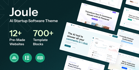 Joule v2.1 – AI 初创软件 Elementor WordPress 主题