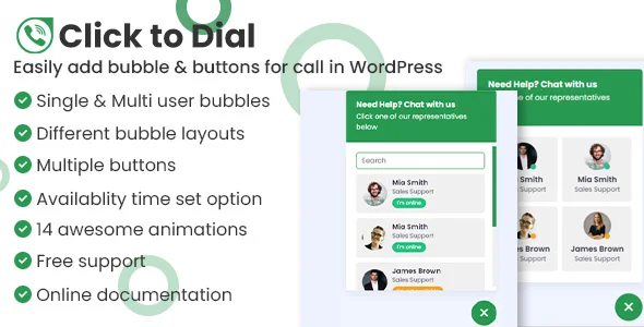 Click to dial v1.2.6 – 从网站直接拨打电话 WordPress 插件