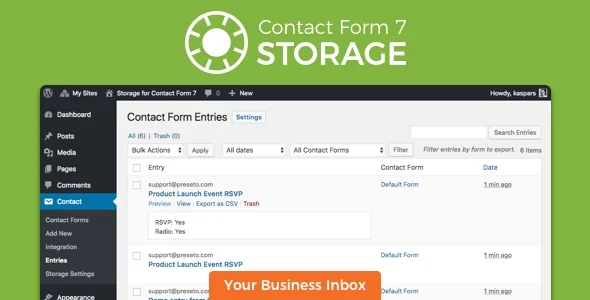 Storage for Contact Form CF7 v2.1.4