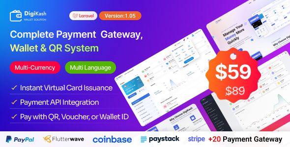 DigiKash v2.3.2（已汉化15%） – 完整的支付网关、钱包和二维码系统