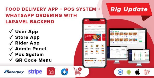 Food Delivery App v4.0 – A Complete Ready to Use MultiStore Mobile App(Android, ios) + Website