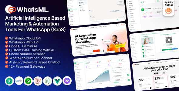 WhatsML v1.0.1 – 基于人工智能的 WhatsApp 营销、聊天自动化和批量发送工具 (SaaS)