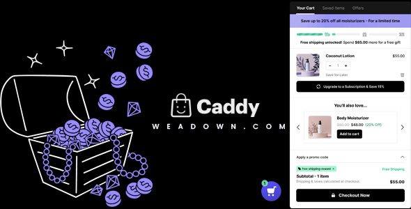 Caddy Premium v3.1.2 – 更智能的 WooCommerce 侧边购物车插件